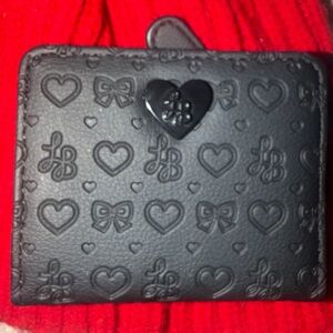 Betsey Johnson Black Heart Embossed Wallet